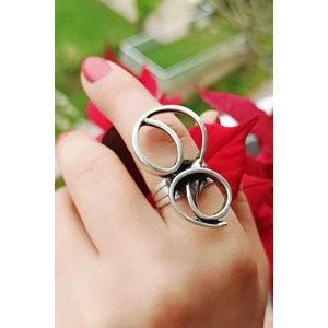 Fildişi Aksesuar Antik Gümüş Kaplama Sarmal Şekilli El Yapımı Ayarlanabilir Kadın Yüzük