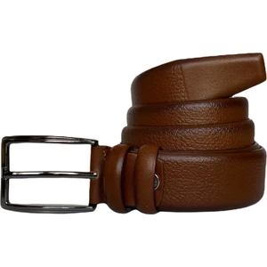Kaliteli Deri Kahverengi Klasik Kumaş Pantolon Kemeri 3.5 cm