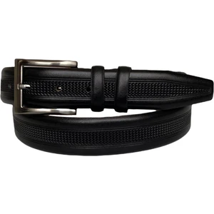 Kaliteli Deri Orta Baskılı Siyah Klasik Kumaş Pantolon Kemeri 3.5 cm