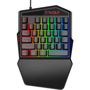 T-Wolf T19 Ergonomik Bilekle Tek Elle 35 Anahtar Oyun Klavyesi Destek Desteği(Yurt Dışından)