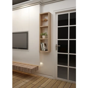 Dekormer Design Kitaplık Meşe Renk Tek Duvar Rafı