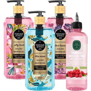 Eyüp Sabri Tuncer Eyüp Sabri Tuncer Blue Moon, Silky Touch, Love Kisses Duş Jeli 750 ml ve Frambuazlı Sirkeli Saç Toniği 500 ml