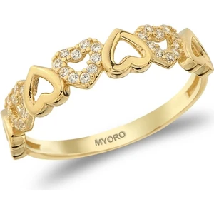 14 Ayar Altın Kalpli Yüzük