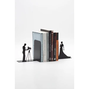 Kamera ve Model Figürlü Metal Kitap Tutucu