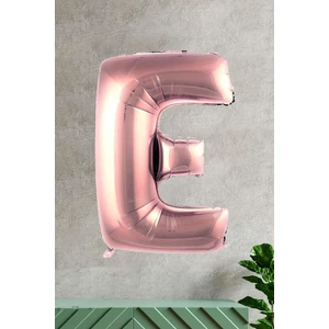 E Harfi Rose Gold Folyo Balon 100 cm 40 Inç 1 Metre Baş Harf Balon
