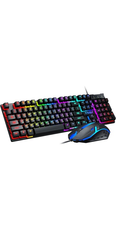 Resim T-Wolf TF200 Kablolu RGB Oyuncu Türkçe Klavye Mouse Set T-Wolf