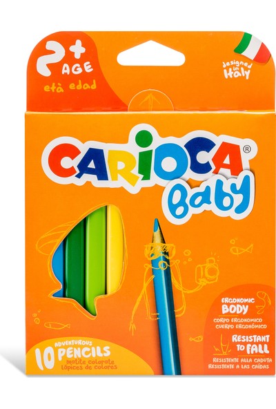 Carioca Jumbo Üçgen Bebek Kuru Boya Kalemi 10'lu