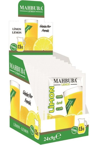 Mahbuba Limon Aromalı Toz İçecek 24x9gr Soğuk Veya Sıcak Tüketilebilir