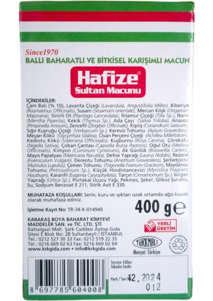 Hafize Sultan Macunu 400 gr