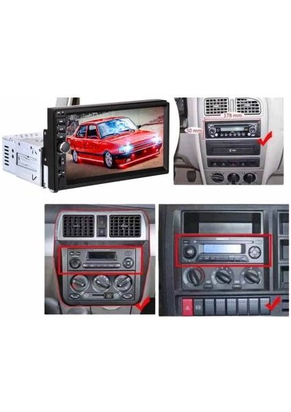 Eski Kasa Fiat Punto Uyumlu Özel Yapım 7inç Double Din Oto Teyp Mirrorlink Bt USB Sd Aux modelleri