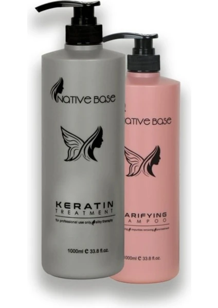 Native Base Saç Bakım Seti Keratin 1000ml + Şampuan 1000ml