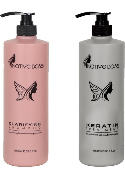 Saç Bakım Seti Keratin Treatment 1000 Ml + Clarifying Şampuan 1000 Ml