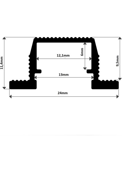 A8607-D Lineer Led Bar Boş Kasa 100cm