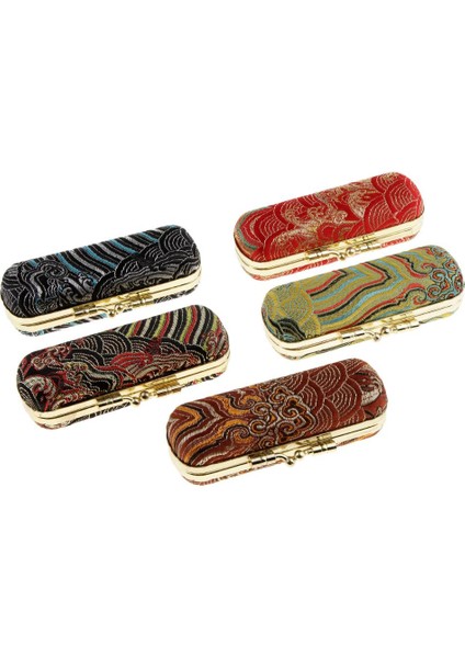 Güzellik Seyahat Işlemeli Brocade Ruj Kılıfı Dudak Balsamı Takı Tutucu Kutusu (Yurt Dışından)