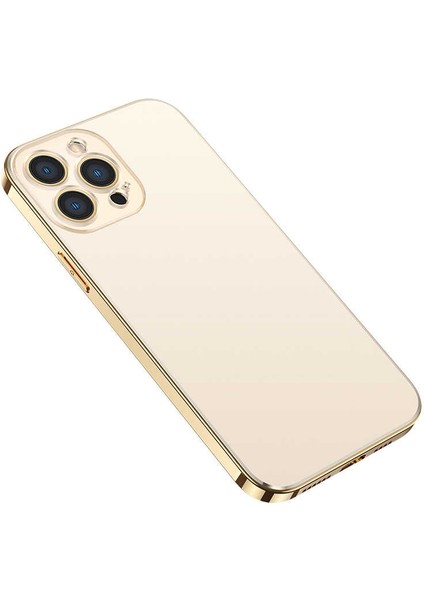 - Apple iPhone 13 Pro Max - Kılıf Kamera Korumalı Sert Bobo Kapak - Gold