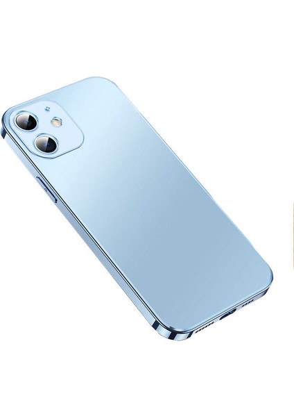 - Apple iPhone 12 - Kılıf Kamera Korumalı Sert Bobo Kapak - Mavi