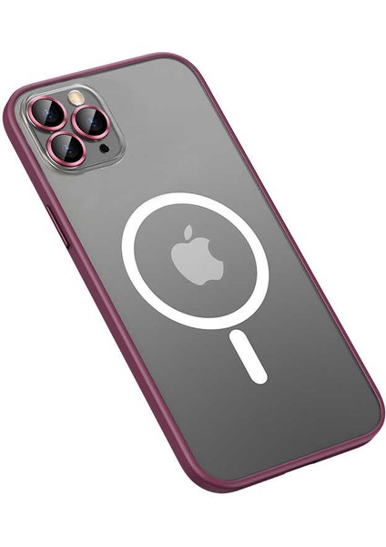 - Apple iPhone 13 Pro - Kılıf Kablosuz Şarj Destekli Magsafe Mokka Kapak - Koyu Mor - T22139