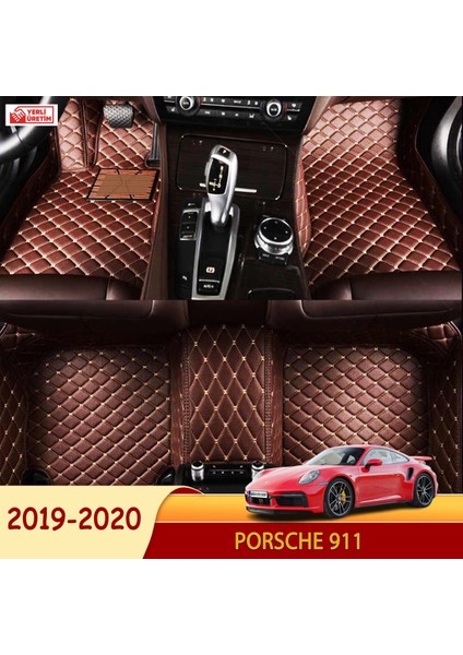 Porsche 911 2019-2020 Uyumlu 5d Havuzlu Suni Deri Oto Paspas