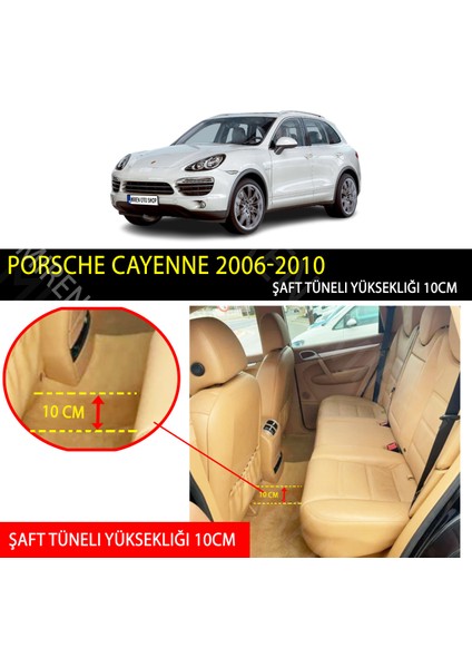 Porsche Cayenne 2006-2010 Uyumlu 5d Havuzlu Suni Deri Oto Paspas