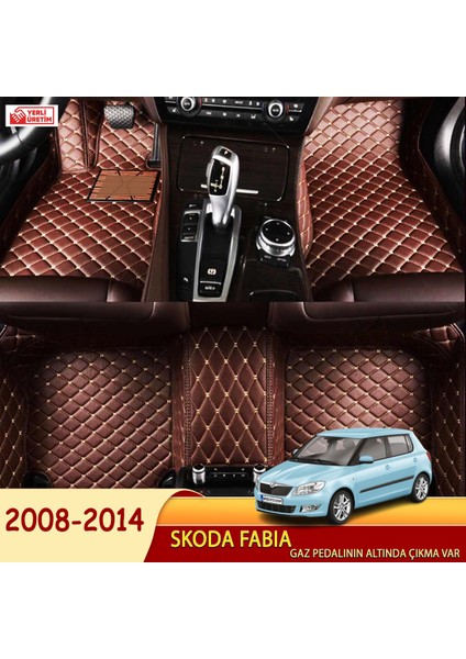 Skoda Fabia 2008-2014 Uyumlu 5d Havuzlu Suni Deri OTO PASPAS