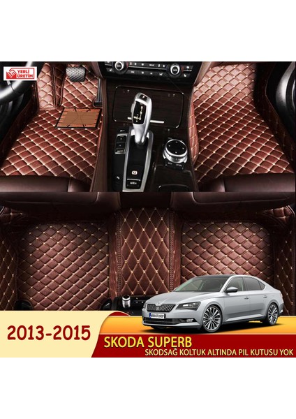 Skoda Superb 2013-2015 Uyumlu 5d Havuzlu Suni Deri OTO PASPAS