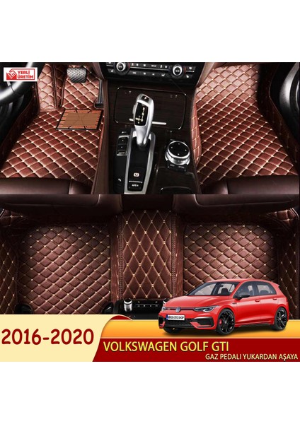 Volkswagen Golf Gtı 2016-2020 Uyumlu 5d Havuzlu Suni Deri Oto Paspas