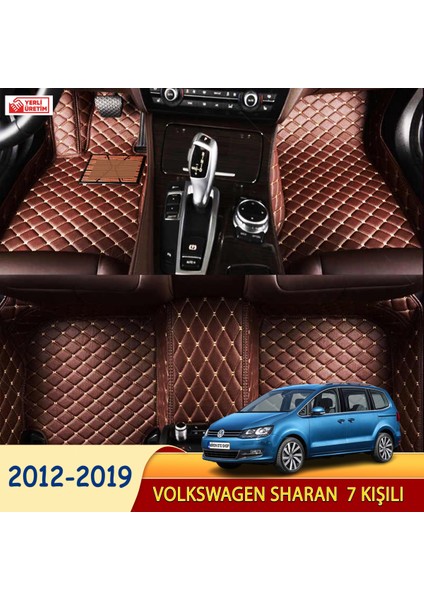 Volkswagen Sharan 2012-2019 7 kişili Uyumlu 5d Havuzlu Suni Deri OTO PASPAS