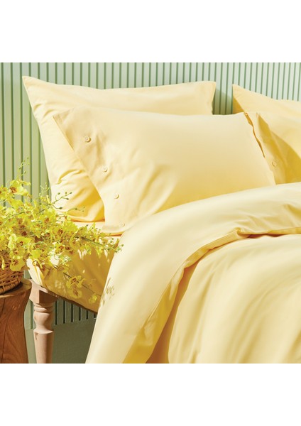 Bedding Plain Battal Boy Ranforce Yıkamalı Nevresim Takımı - Sarı