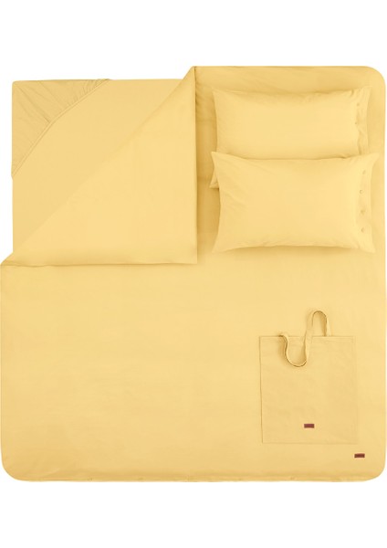 Bedding Plain Battal Boy Ranforce Yıkamalı Nevresim Takımı - Sarı