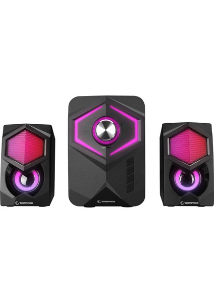 RMS-175BT 2+1 5W*2 Bluetooth+Usb-Tf-Fm Rainbow Aydınlatmalı Gaming Speaker