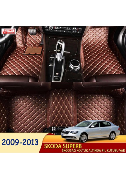 Skoda Superb 2009-2013 Uyumlu 5d Havuzlu Suni Deri OTO PASPAS