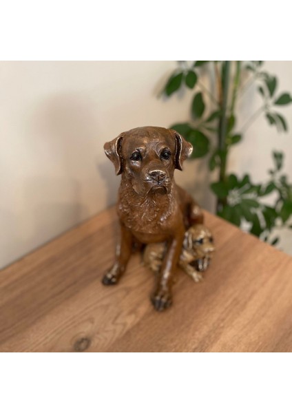 Golden Retriever Köpek ve Yavrusu Bahçe Dekoru Biblo Heykel fiyatları