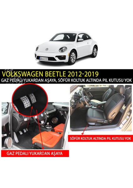 Volkswagen Beetle 2012-2019 Uyumlu 5d Havuzlu Suni Deri OTO PASPAS