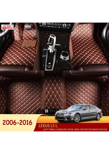 Lexus Ls L 2006-2016 Uyumlu 5d Havuzlu Suni Deri Oto Paspas