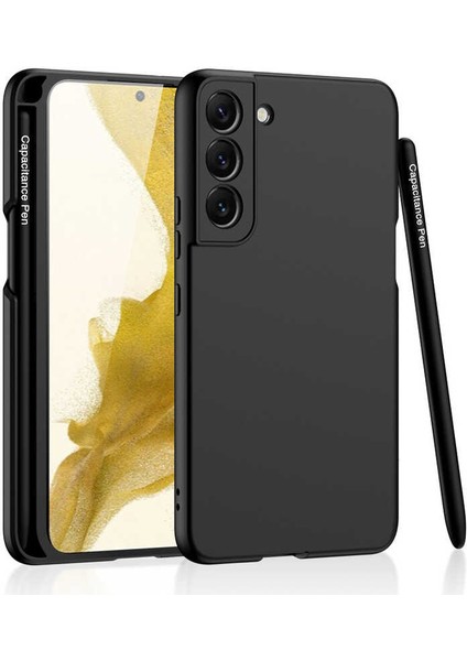 Galaxy S22 Plus Kılıf Kamera Korumalı Ultra Ince Kalem Bölmeli Şık Kapak