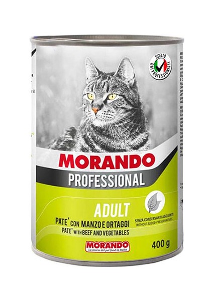 Biftekli ve Sebzeli Yetişkin Kedi Konservesi 24x400gr (24lü)