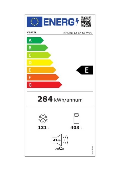 NFK60112 Ex Gı Wıfı No-Frost Kombi Buzdolabı