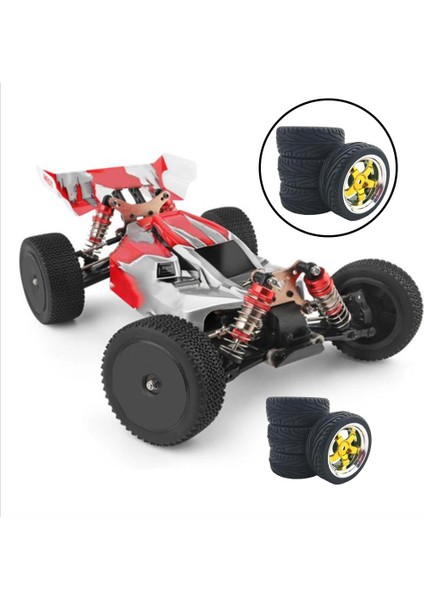 Wltoys Için 66MM Tekerlek Lastiklerinin 4 Paketi 144001 124019 Hsp Buggy Değiştirmeleri Sarı (Yurt Dışından) modelleri