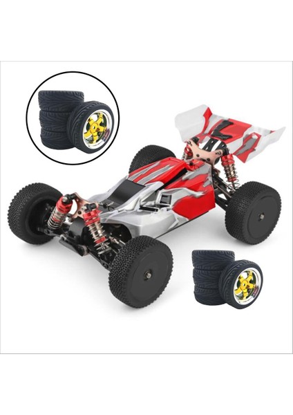Wltoys Için 66MM Tekerlek Lastiklerinin 4 Paketi 144001 124019 Hsp Buggy Değiştirmeleri Sarı (Yurt Dışından) fırsatları