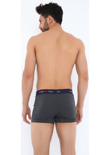 12 Adet Füme Renk Likralı Boxer