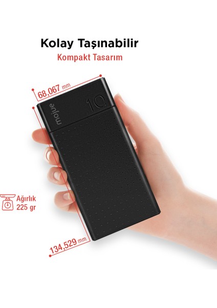 mojue by ttec PB07 10.000mAh 20W PD-QC USB-C iPhone Hızlı Şarj Teknolojili Akım Korumalı Powerbank