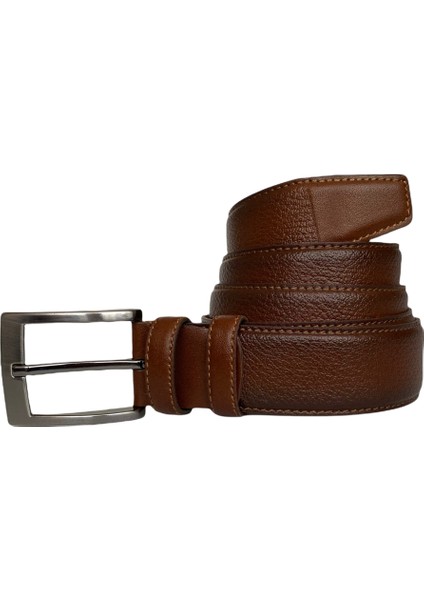 Kaliteli Deri Dikişli Kahverengi Klasik Kumaş Pantolon Kemeri 3.5 cm modelleri
