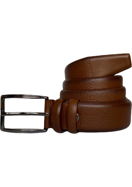 Kaliteli Deri Kahverengi Klasik Kumaş Pantolon Kemeri 3.5 cm