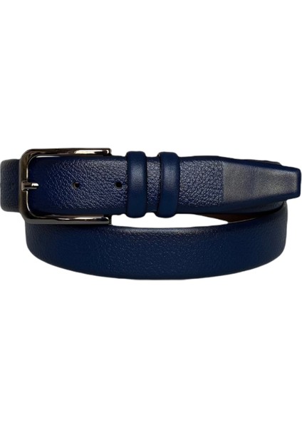 Kaliteli Deri Lacivert Klasik Kumaş Pantolon Kemeri 3.5 cm modelleri