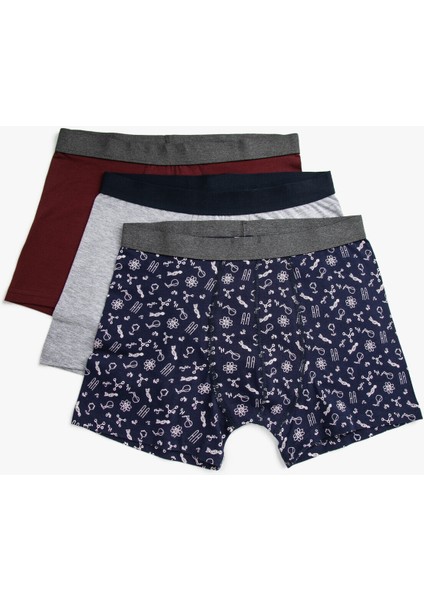 Pamuklu 3'lü Set Basic Boxer