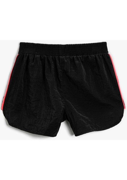 Mini Şort Şerit Detaylı Beli Lastikli