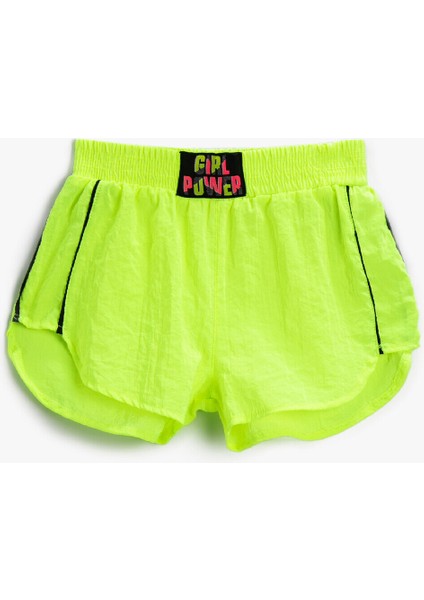 Mini Şort Şerit Detaylı Beli Lastikli
