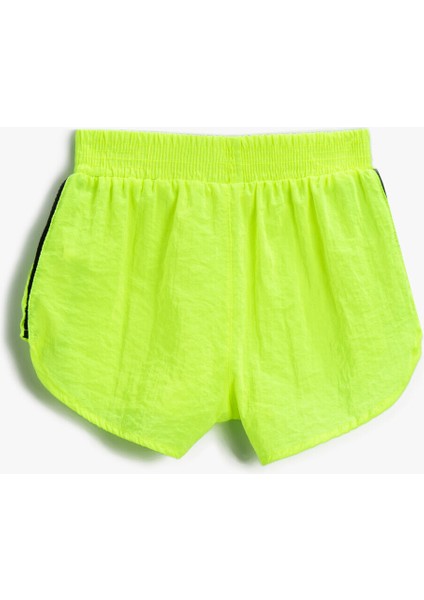 Mini Şort Şerit Detaylı Beli Lastikli