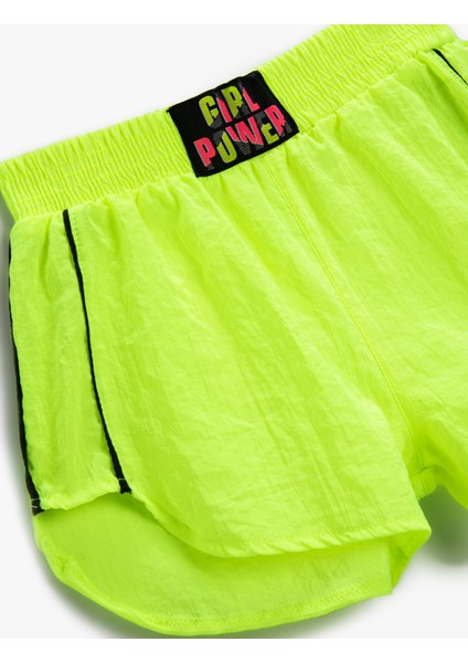 Mini Şort Şerit Detaylı Beli Lastikli
