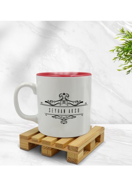 Kişiye Özel Isimli Içi Kırmızı Renkli Kupa Bardak Model 8